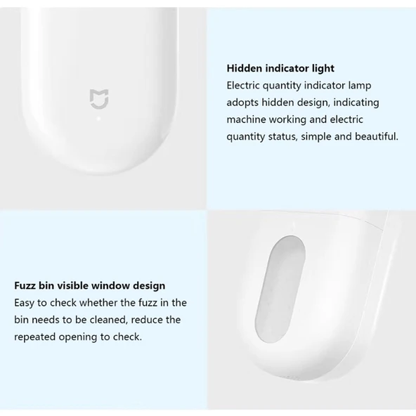 Orijinal Xiaomi Mijia Mini Taşınabilir Elektrikli Tüy Topu Temizleyici USB Şarjlı - 7