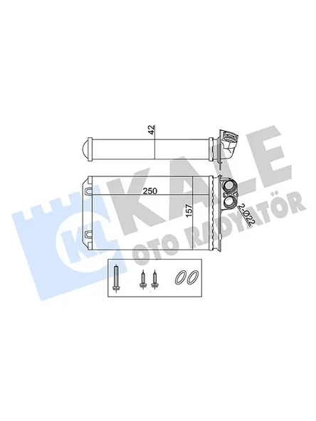 KALORIFER RADYATORU P406 1,6 / 1,8 / 2,0 16V 00 04 (248×158×42)