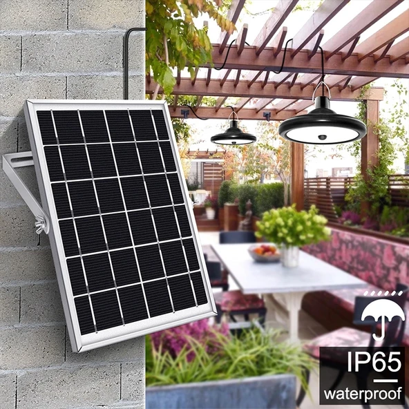 Akıllı Sensörlü 56 LED Güneş Enerjili Bahçe ve Garaj Lambası Beyaz Işık - 7