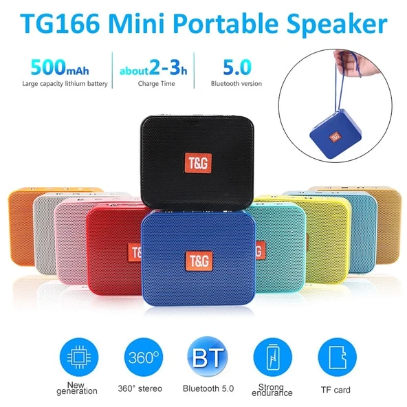 T G TG166 Renkli Taşınabilir Kablosuz Bluetooth Mini Hoparlör Pembe - 2