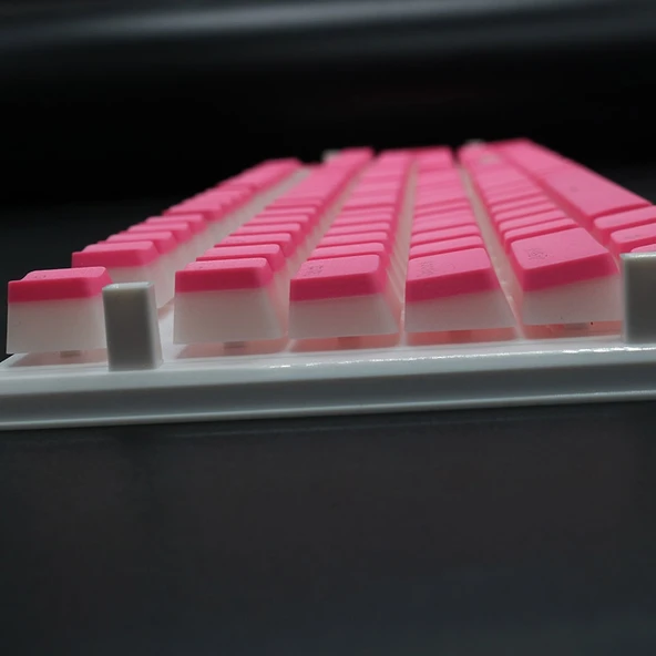Pudding Çift Katmanlı İki Renkli 108 Tuş Mekanik Şeffaf Siyah Keycap - 3