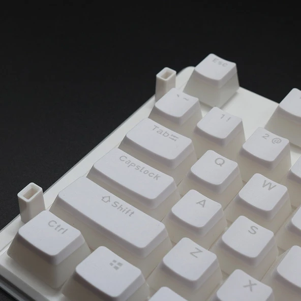 Pudding Çift Katmanlı İki Renkli 108 Tuş Mekanik Şeffaf Siyah Keycap - 2