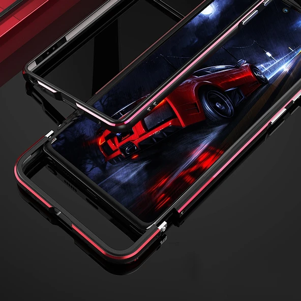 Samsung Galaxy Note20 Ultra Alüminyum Alaşımlı Darbeye Dayanıklı Koruyucu Bumper Çerçeve Gri - 6