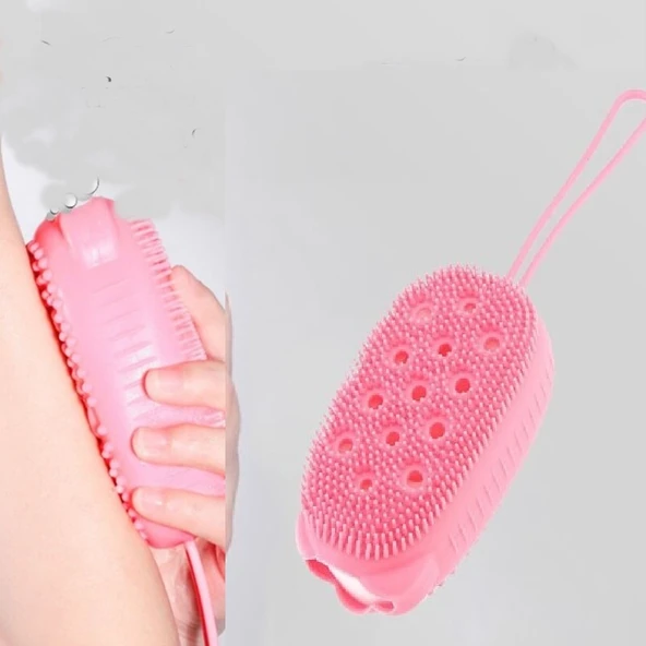 Süngerli Silikon Duş Fırçası - Peeling Banyo Kesesi - 5