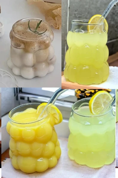 Pipetli Üzüm Bardak  Borosilikat Kokteyl ve Kahve Sunum Bardağı - 2