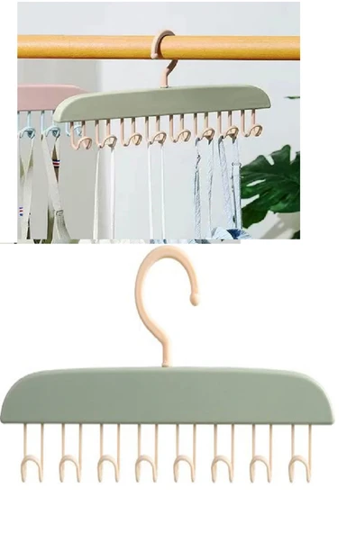 Dolap içi Elbise Askısı 8 Kancalı Dayanıklı Plastik İç Çamaşır Kravat Mayo Askısı - 2