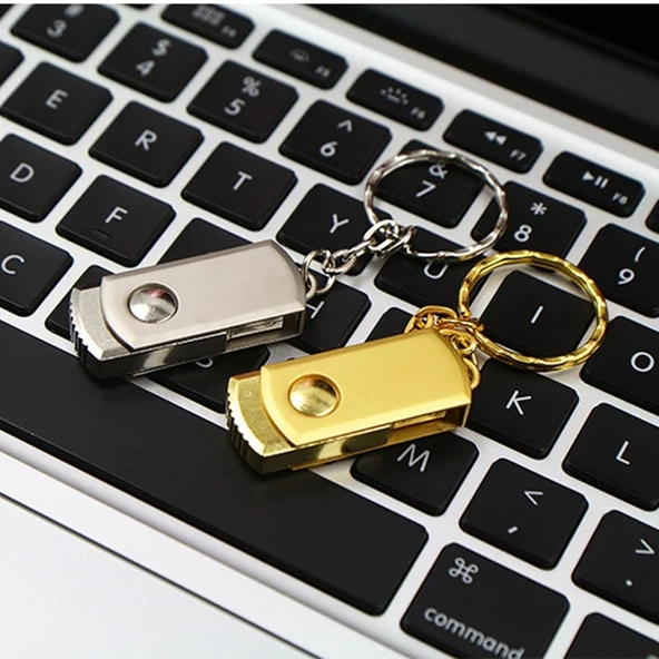 MicroDrive 16GB USB 2.0 Metal Kişisel Tasarım Anahtarlıklı USB Bellek Sarı - 10