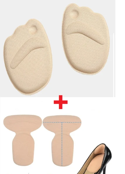 4 Lü Set Ayak Rahatlatıcı Ön Ayak Süngeri + Topuk Koruyucu Daraltma Pedi - 2