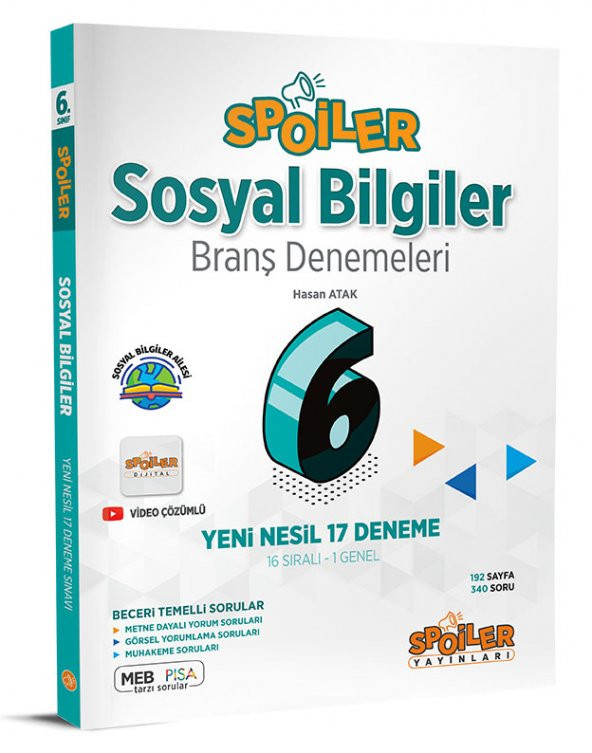 Spoiler Yayınları 6. Sınıf Sosyal Bilgiler Spoiler 17 Deneme 2023