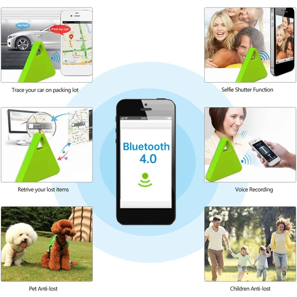 HCX003 Üçgen İki Yönlü Akıllı Bluetooth Kayıp Önleyici Anahtarlık Beyaz - 7