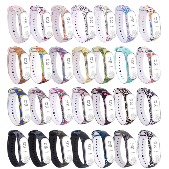 Xiaomi Mi Band 3 ve 4 Uyumlu Silikon Saat Kayışı Kafatası Desenli - 4
