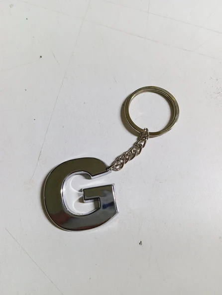 G Harfi Plastik Krom Kaplama Anahtarlık- Harf Çanta Süsü - 3
