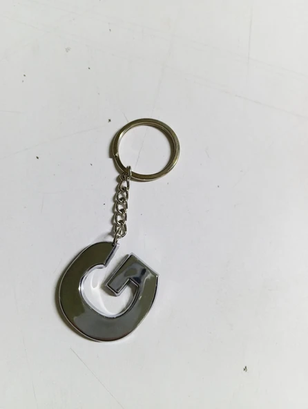 G Harfi Plastik Krom Kaplama Anahtarlık- Harf Çanta Süsü - 4