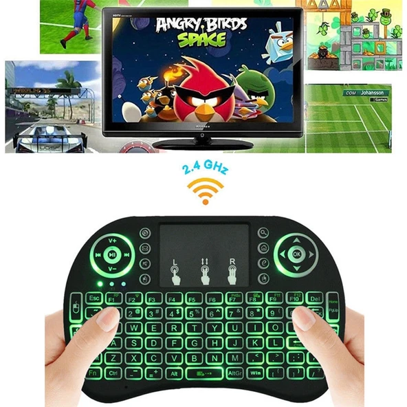 Taiwanese i8 Kablosuz Air Mouse Arkadan Aydınlatmalı Klavye Touchpadli Android TV Kutusu Akıllı TV PC Tablet Xbox360 PS3 Uyumlu - 9