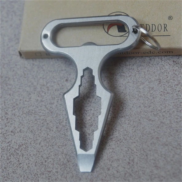 Mini Cep Boy Paslanmaz Çelik Çok Fonksiyonlu Kişisel Güvenlik ve Savunma Aracı - 2