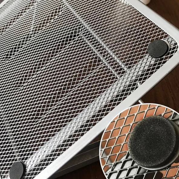 Taşınabilir Katlanabilir Metal Fileli Ayarlanabilir Laptop Standı Gri - 6