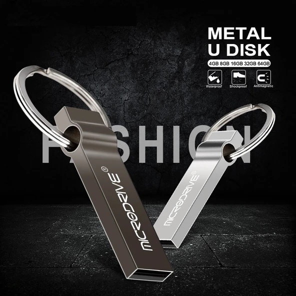 MicroDrive 4GB USB 2.0 Metal Anahtarlık USB Bellek Gri - 4