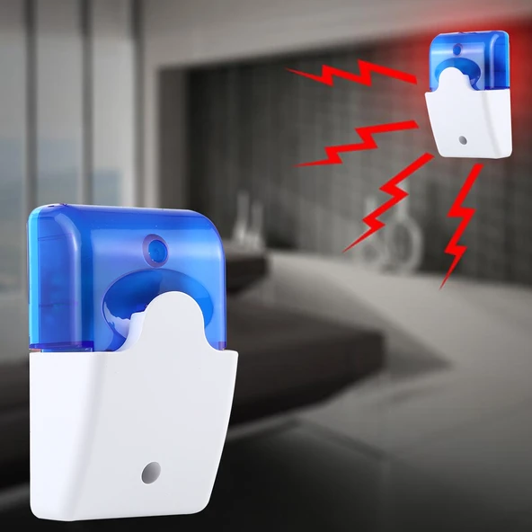 103 Mini Strobe Siren Dayanıklı Ev Güvenlik Alarm Sistemi Mavi - 6
