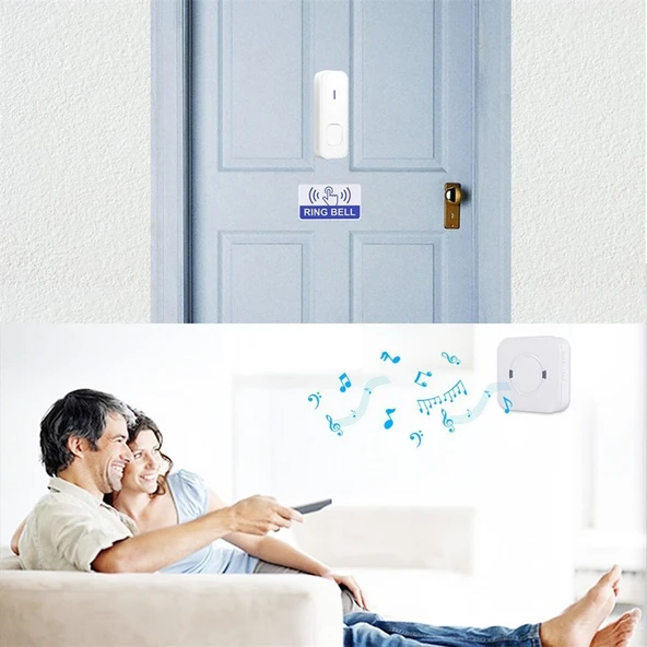 P6-B Kablosuz WiFi Kapı Zili Alıcısı Beyaz 110dB IP55 Suya Dayanıklı Düşük Enerji Tüketimi 53 Müzik Seçeneği 300m Menzil - 8