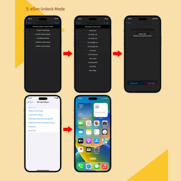 R SIM18 CLUB iOS Sistem için TMSI eSIM ICCID IPCC Entegre Kilit Açma Kartı - 12