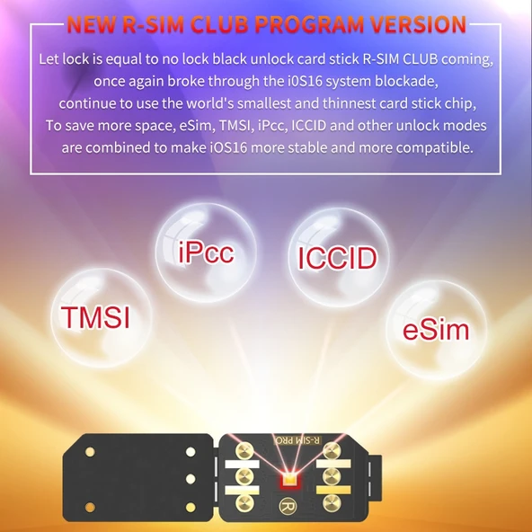 R SIM18 CLUB iOS Sistem için TMSI eSIM ICCID IPCC Entegre Kilit Açma Kartı - 4