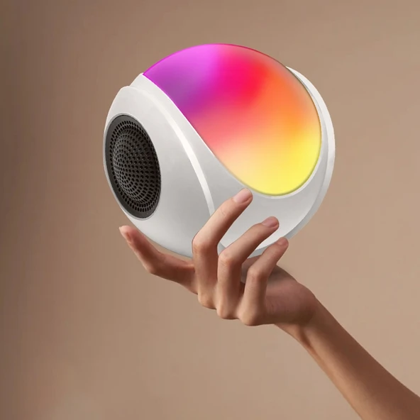SY-688 Beyaz Mini Kart Bluetooth Hoparlör TWS RGB Renkli Işık - 11
