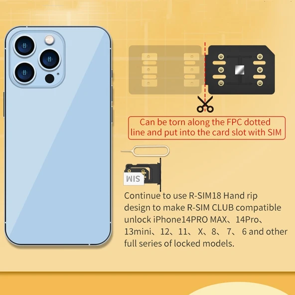 R SIM18 CLUB iOS Sistem için TMSI eSIM ICCID IPCC Entegre Kilit Açma Kartı - 6