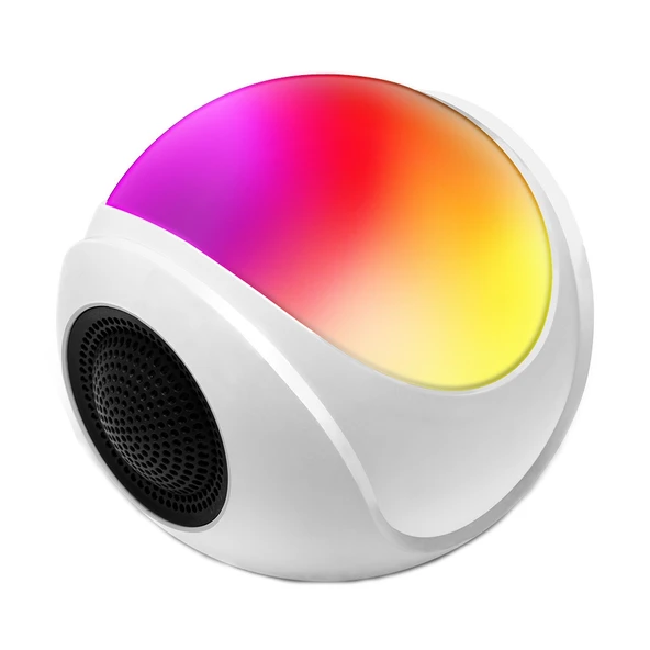 SY-688 Beyaz Mini Kart Bluetooth Hoparlör TWS RGB Renkli Işık
