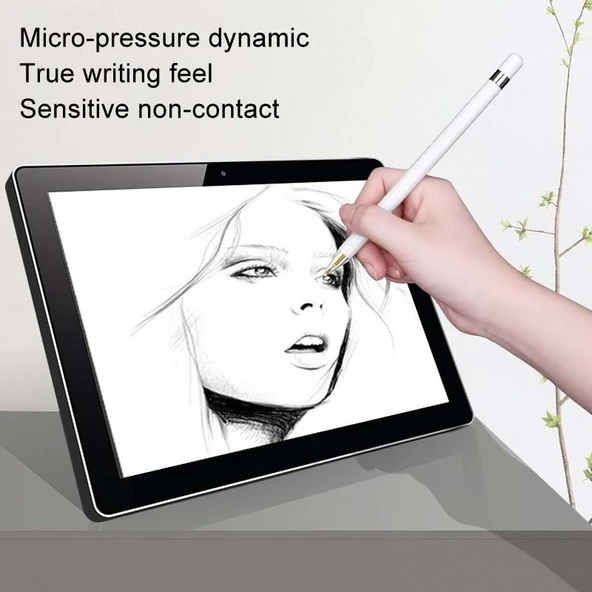 Apple Pencil Uç Değiştirme Parçası 3.5 Standart Siyah Gövde Gümüş Uç - 10