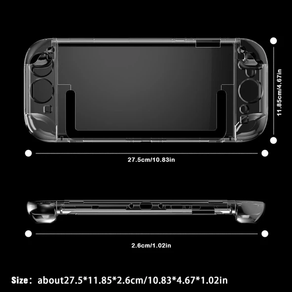 Nintendo Switch 2 Kristal Şeffaf Koruyucu Kılıf Split Gamepad - 9