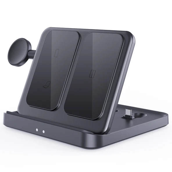 Samsung Galaxy Z Fold Uyumlu 3'ü 1 Arada Kablosuz Şarj Cihazı Siyah Model F16A - 2