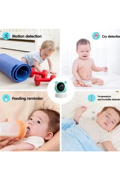 5 Inc Ekran Bebek Kamerası Monitörlü Konuşma Özellikli ışıklı Gece Görüslü Kamera - 3