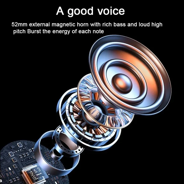 Kablosuz Bluetooth Hoparlör Siyah RGB Işıklı Su Geçirmez Stereo Atmosfer Işığı - 5