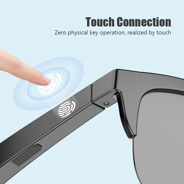 F06 Bluetooth 53 Akıllı Güneş Gözlüğü Kablosuz Kulaklık UV Koruma Polarize - 8
