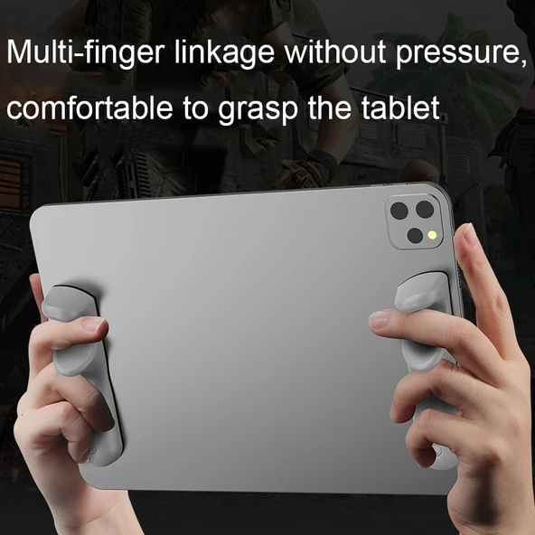 Gri Silikon Tablet Standı Taşınabilir Oyun Destekli Parmak Tutacağı - 5