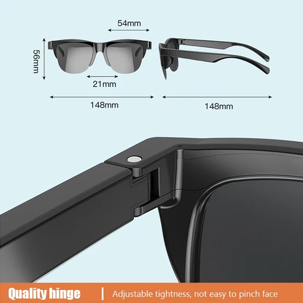 F06 Bluetooth 53 Akıllı Güneş Gözlüğü Kablosuz Kulaklık UV Koruma Polarize - 2