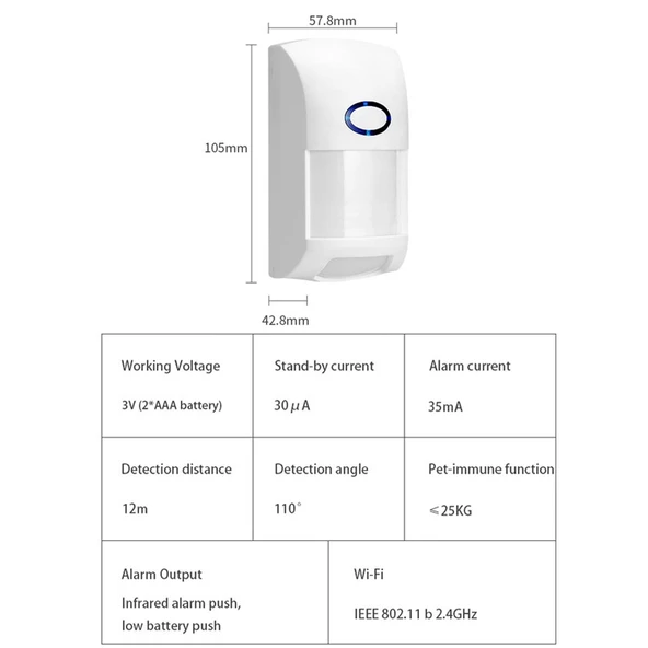 Tuya Akıllı Uygulama WiFi Kızılötesi Alarm İnsan Vücudu Hareket Dedektörü PIR - 10