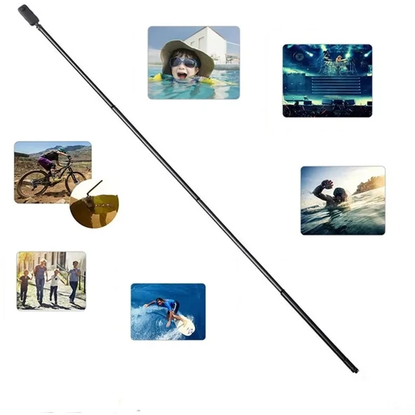 3 Metre Karbon Fiber Uzatılabilir Görünmez Selfie Çubuğu Insta360 DJI GoPro Spor Kameralar İçin - 3