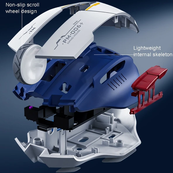 Inphic F9 Mecha Kablosuz Şarjlı Ofis ve Oyun Mouse 24G - 6