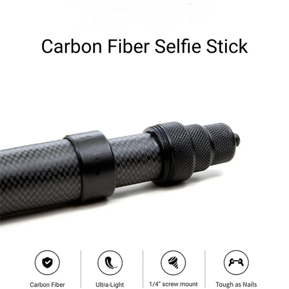 3 Metre Karbon Fiber Uzatılabilir Görünmez Selfie Çubuğu Insta360 DJI GoPro Spor Kameralar İçin - 4