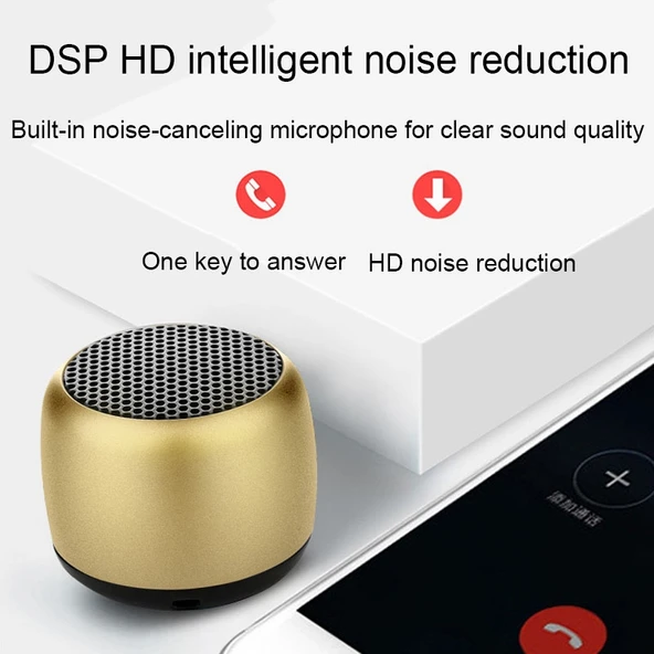 Mini Kablosuz Bluetooth Hoparlör TWS Çiftli Mavi Su Geçirmez Akıllı Gürültü Engelleme - 5