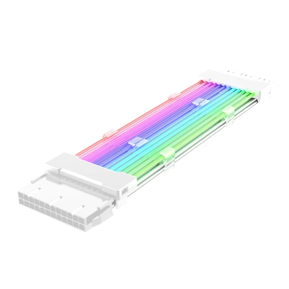 24 Pin Anakart Güç Kaynağı Beyaz ARGB Neon Renkli Işık Kablosu 5V - 1