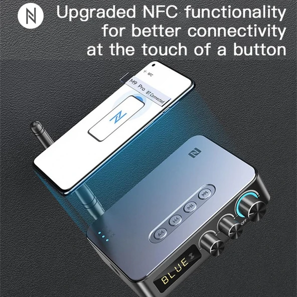 M9 Pro Bluetooth 5.1 Alıcı Verici FM Radyo NFC Ses Adaptörü - 6
