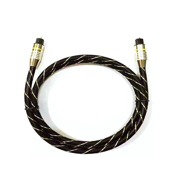EMK HB A6 0 SPDIF Dijital Yüksek Çözünürlüklü Ses Optik Fiber Kablosu 1 Metre Siyah Beyaz Örgü - 2