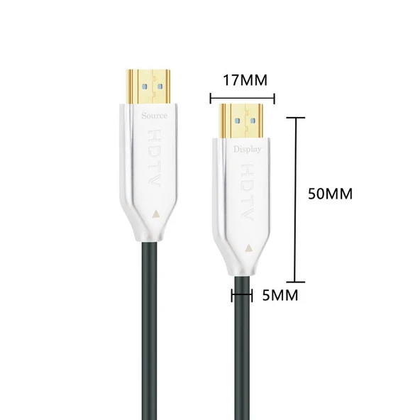HDMI 2.0 Fiber Optik Kablo 4K Ultra HD 10 Metre Beyaz - 3