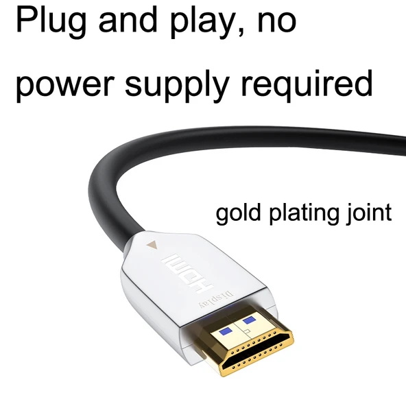 HDMI 2.0 Fiber Optik Kablo 4K Ultra HD 10 Metre Beyaz - 4