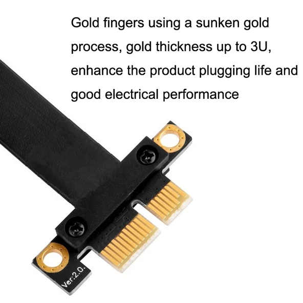 PCI-E 3.0 1X 90 Derece Ekran Kartı ve Kablosuz Ağ Kartı Uzatma Kablosu 40cm - 3