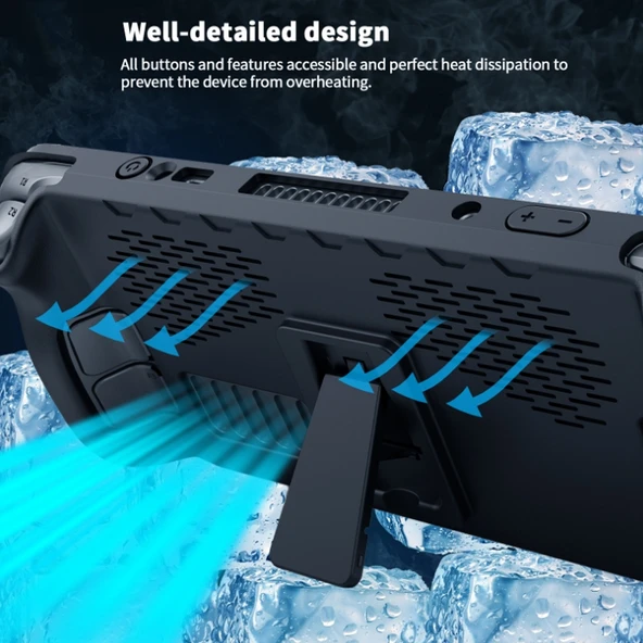 Steam Deck TPU Kılıf ve Dokunmatik Tuş Koruyucu Sticker Seti - 3