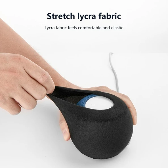 HomePod Mini Akıllı Hoparlör Toz Kapağı 2'li Set Açık Gri Esnek Kumaş - 4
