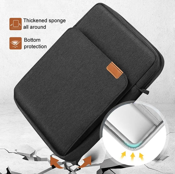 Dikey Laptop Çantası El ve Omuz Askılı 13 Inç Bordo - 3